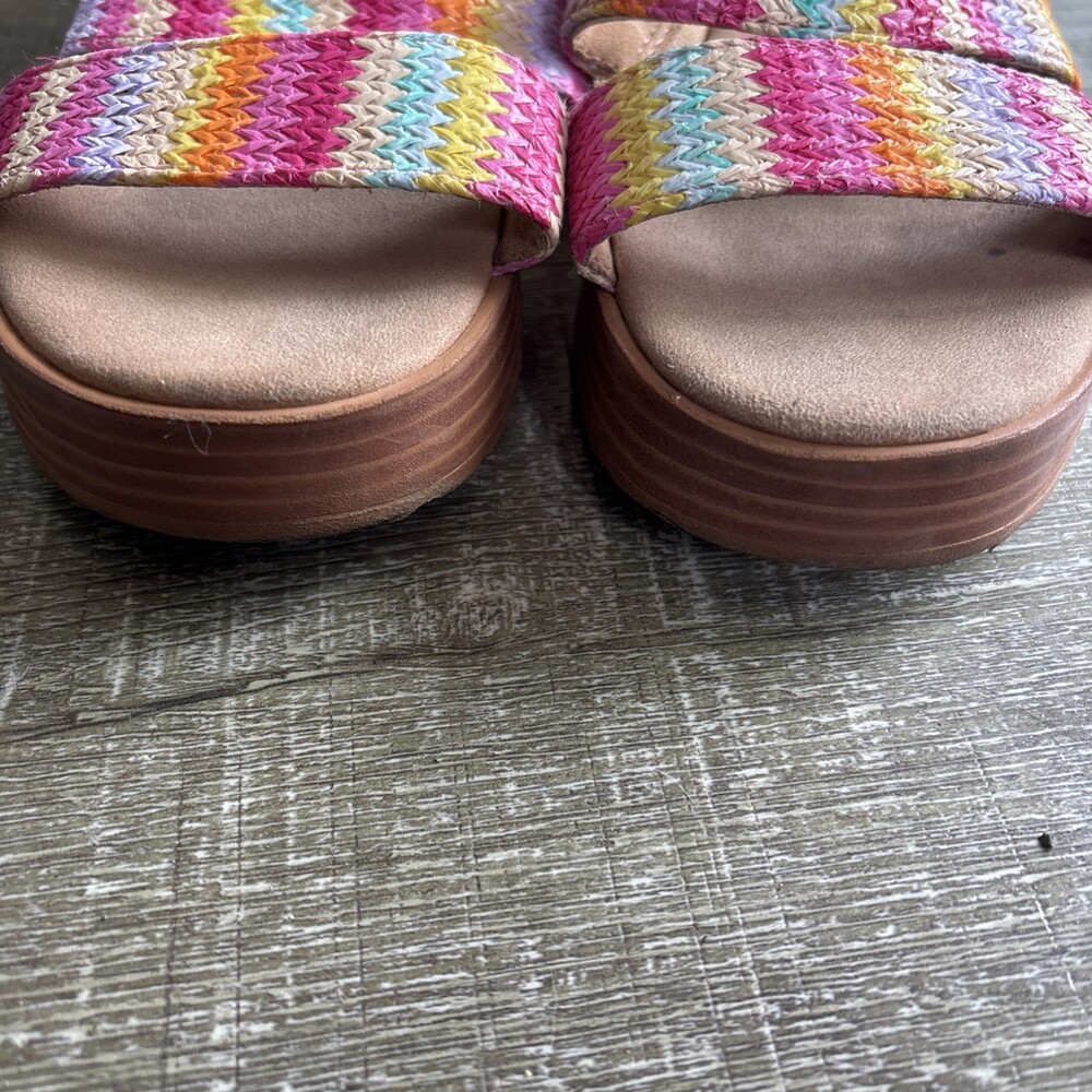 Blowfish Malibu Platform Sandals Sz 5M Rainbow Snap & Buckle Closure Open Toe - Picture 11 of 15
